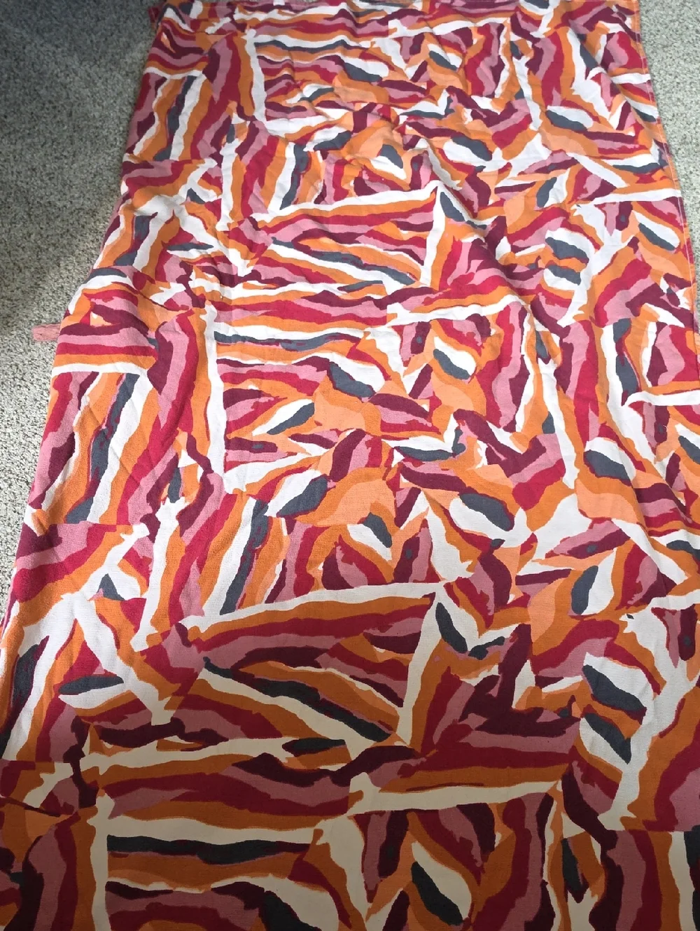 Opalhouse x Jungalow Adult Hooded Bath Towel with Tassel Pink and Red Zebra